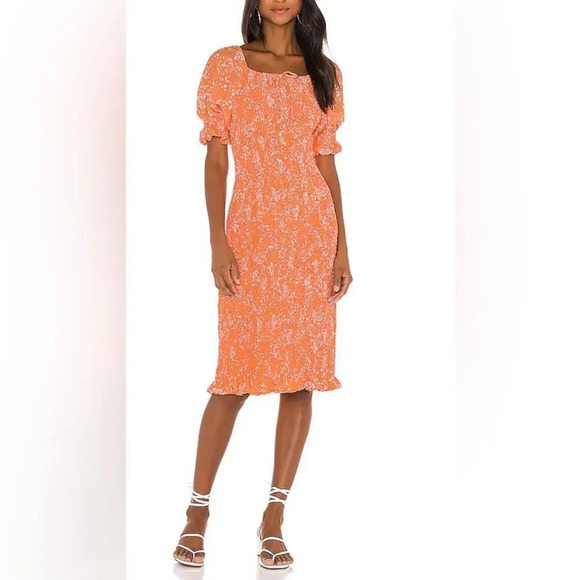 FAITHFULL THE BRAND Fae Puff Sleeve Midi Dress - Picture 1 of 13